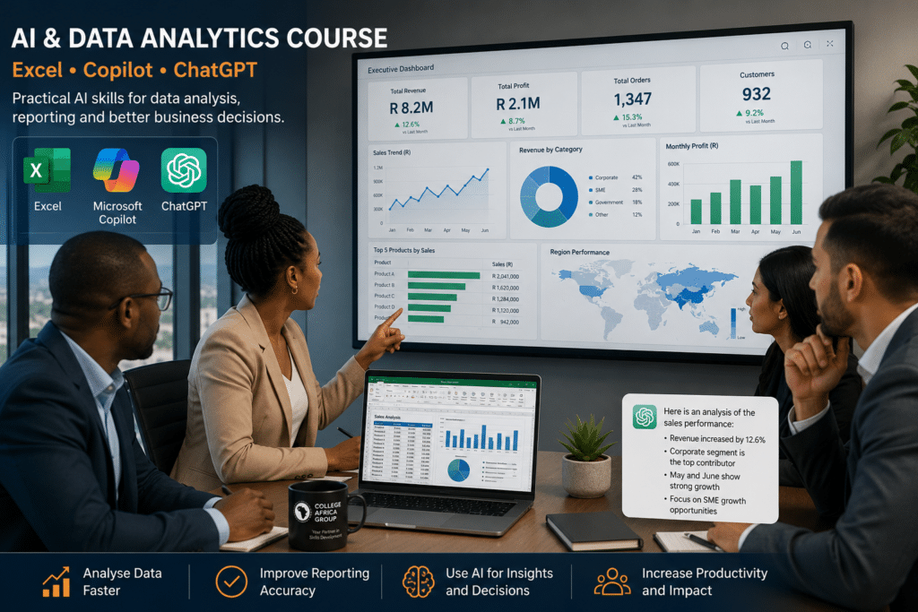 Business dashboard analysis using Excel Copilot and ChatGPT for reporting and decision making