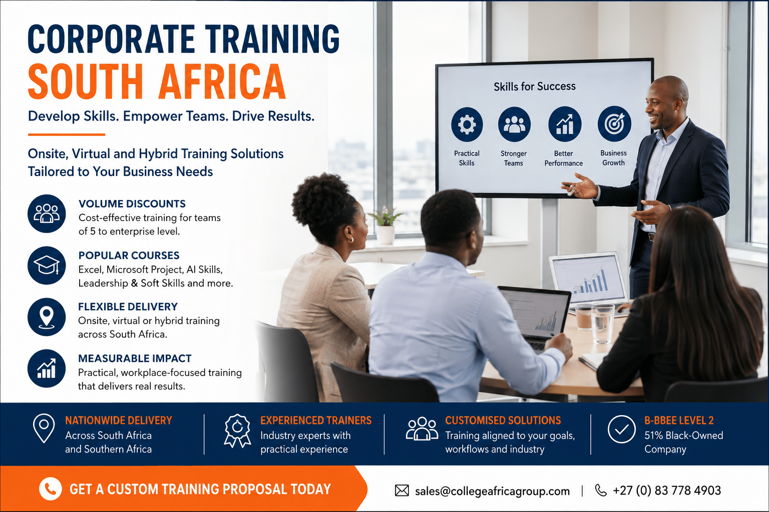 Corporate Training South Africa courses delivered onsite, virtually and through hybrid training formats by College Africa Group