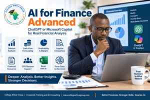 AI for Finance Advanced using ChatGPT or Microsoft Copilot with Excel for financial analysis, forecasting and decision support