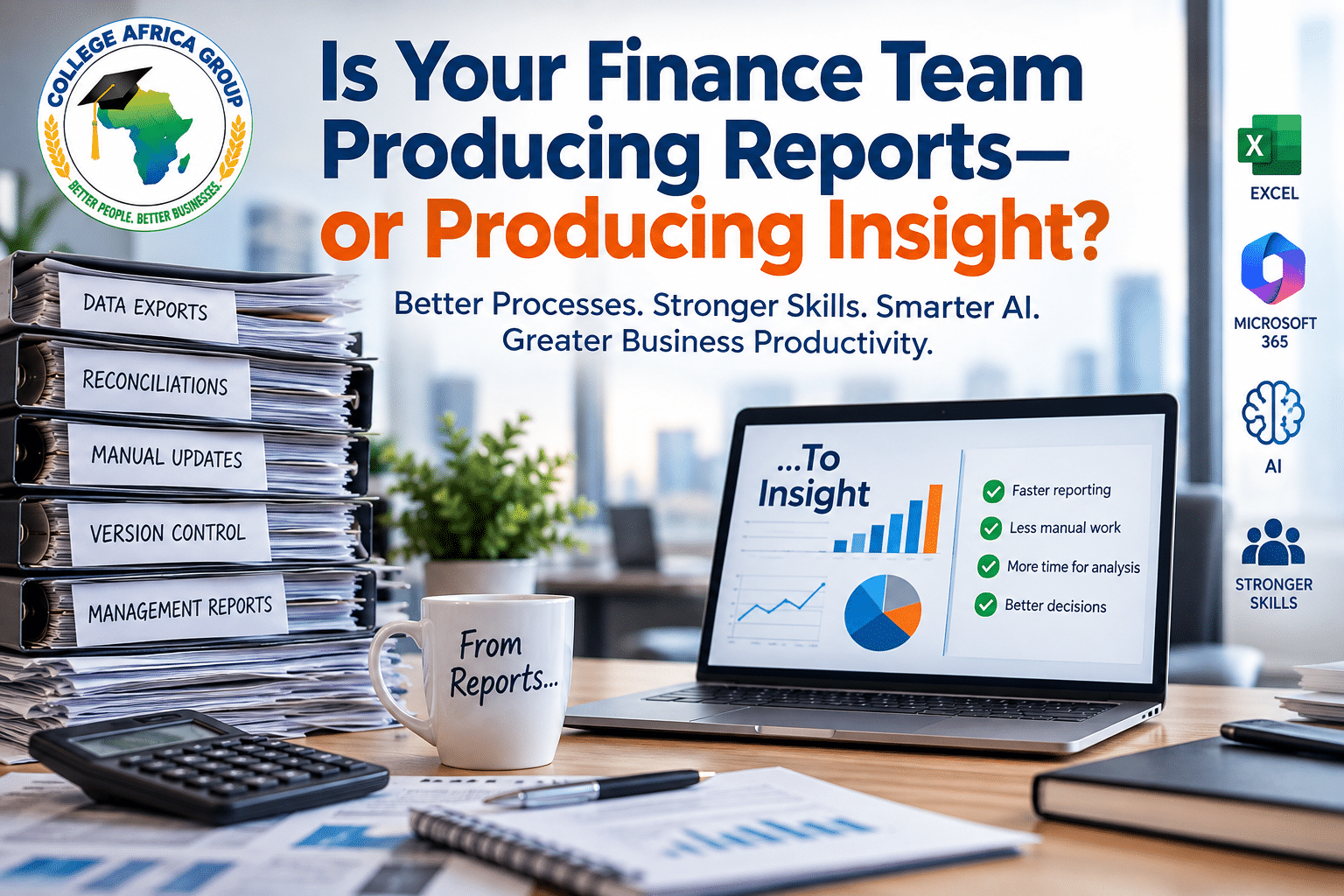 Finance team productivity through better processes, Excel skills, Microsoft 365 and AI