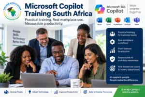 Microsoft Copilot Training South Africa – Practical Workplace Adoption Microsoft Copilot Training South Africa for practical workplace workflows, employee adoption and productivity